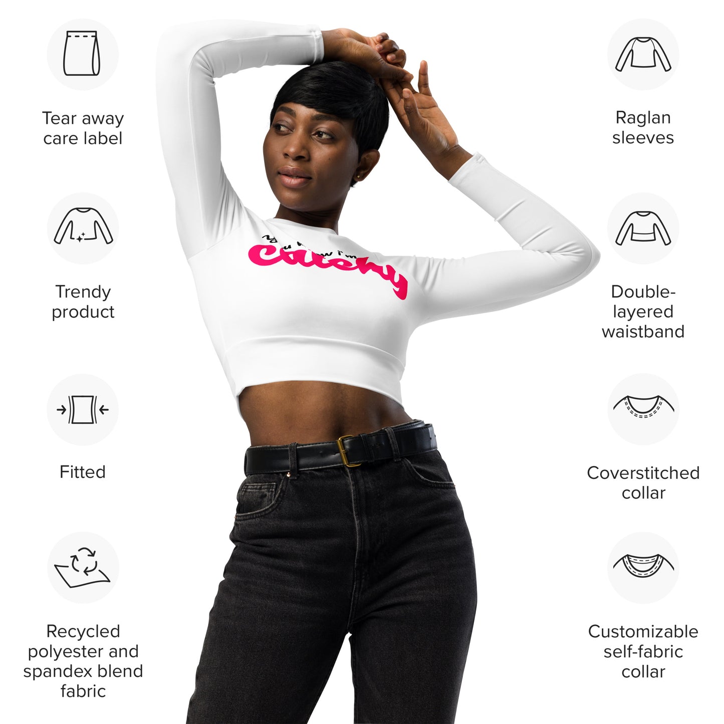 Catchy Long-Sleeve Crop Top