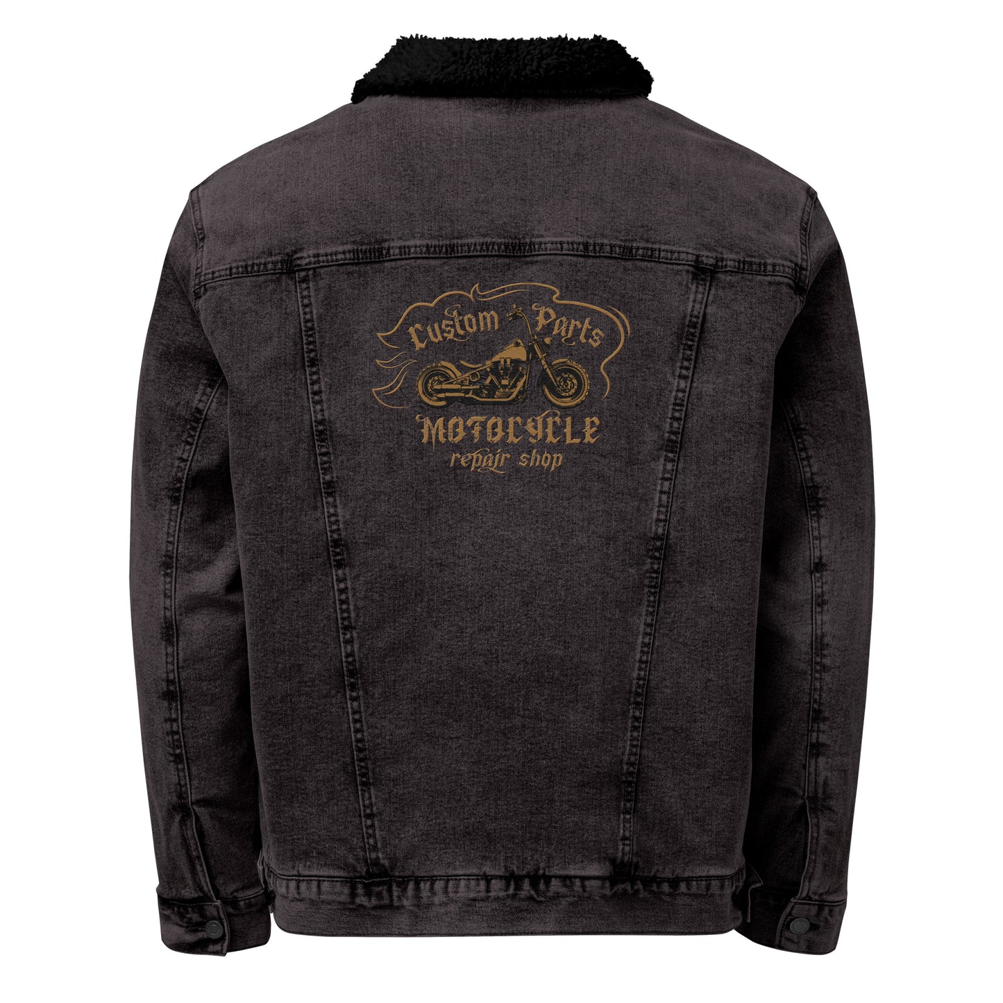 Women Black Denim Sherpa Jacket