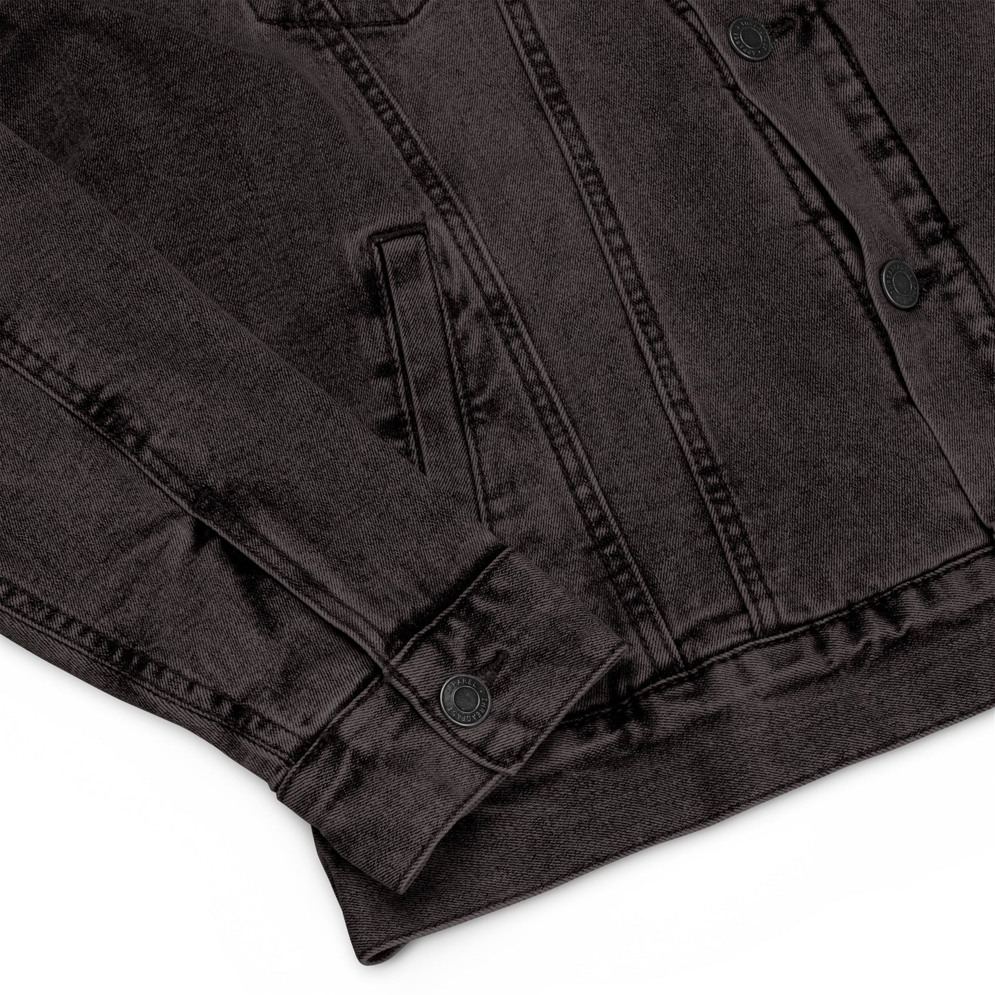 Women Black Denim Sherpa Jacket