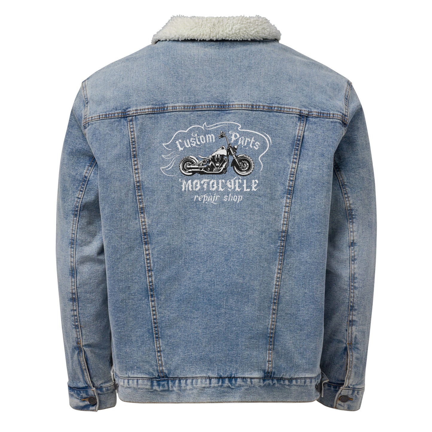Women Blue Denim Sherpa Jacket