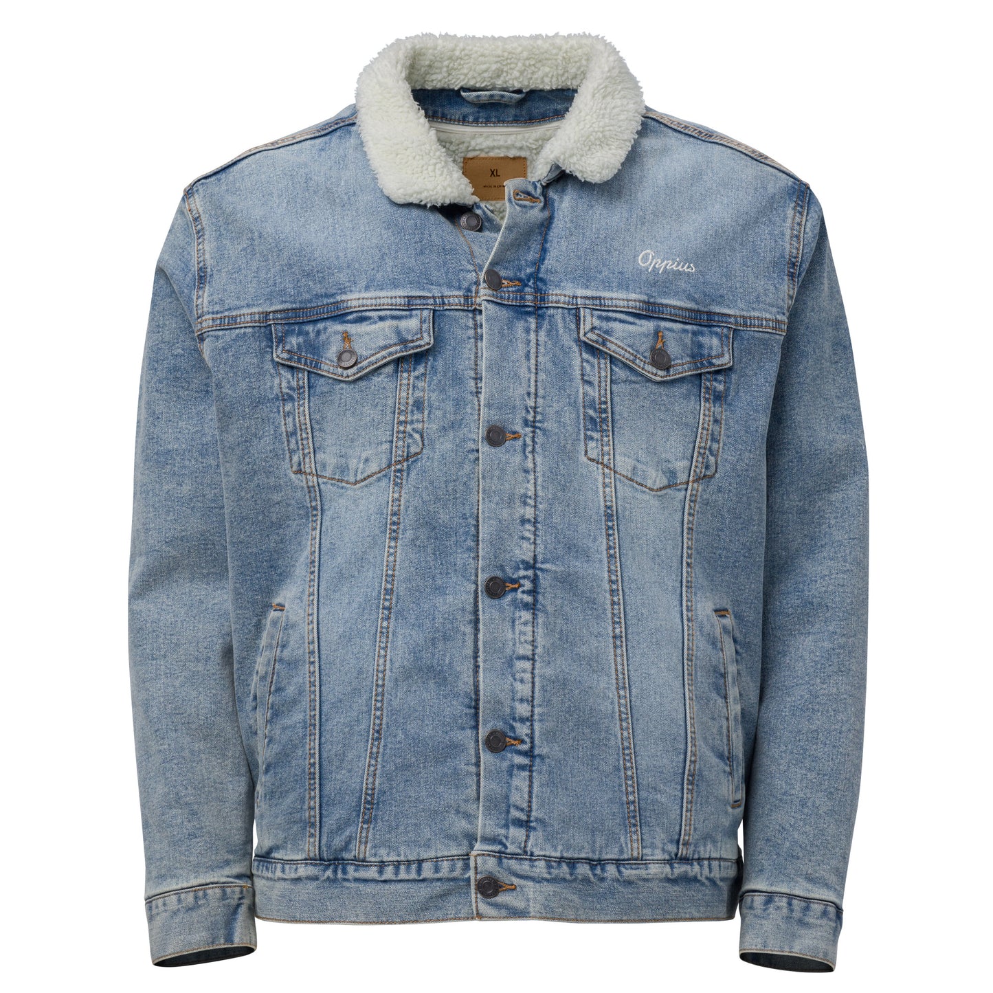 Women Blue Denim Sherpa Jacket